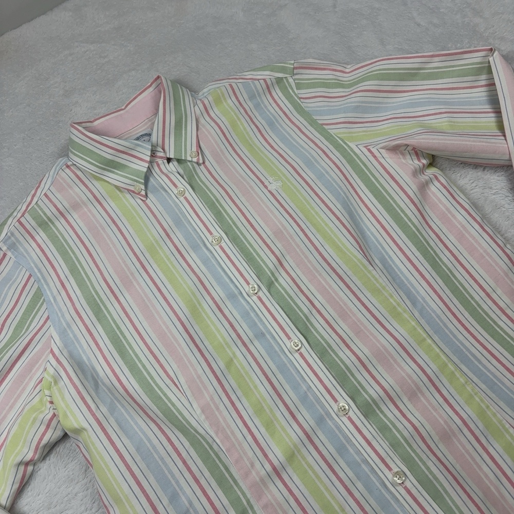 Brooks Brothers Button Up Shirt Womens 12 Multicolor Striped Cotton Malaysia
